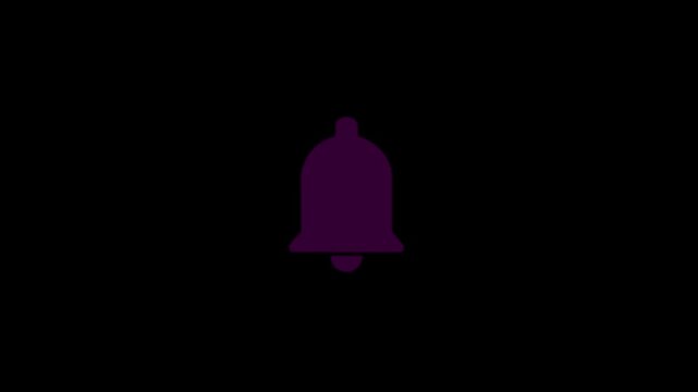 Vibrant Magenta Notification Bell Icon alert, reminder, alarm, message, app notification, push notification, 4k video.