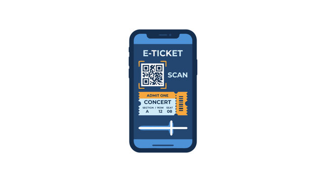 Smartphone E-ticket Scan for Concert Event Entry