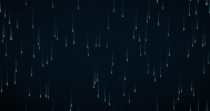 Binary code streams fall slowly in a neon teal circuit animation, creating a futuristic digital background.
