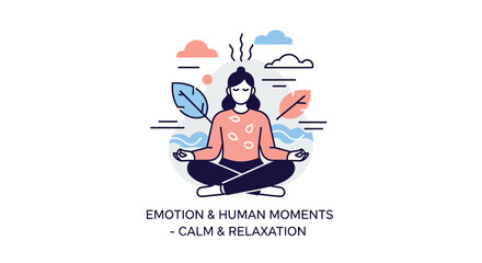 Obraz premium Woman meditating in lotus position calmly.