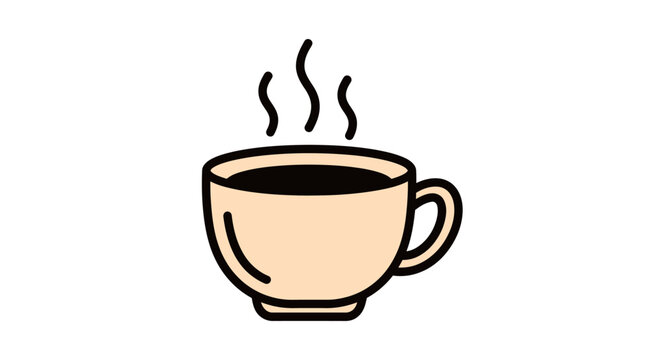 A steaming hot coffee cup.