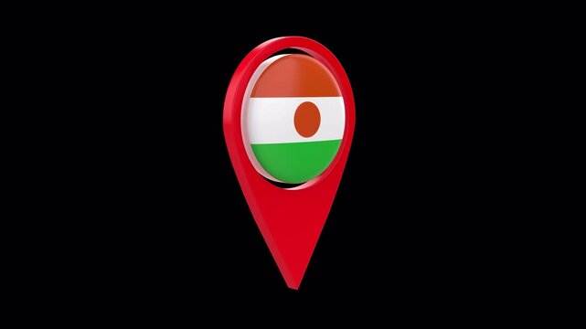 Location Sign with Niger Flag - 4K