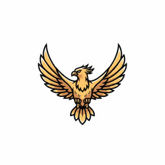 Fototapeta premium Golden Eagle Illustration with Spread Wings.