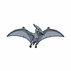 Illustrated Pterodactyl Flying with Outstretched Wings. © Dong