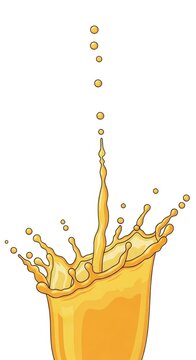 Dynamic Splash of Orange Juice - A Refreshing Liquid Burst on White.