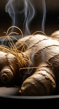 Steaming Ginger Root - A Culinary Delight.