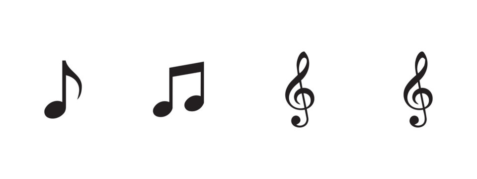 Music notes icon set. Musical key symbols. Music notes symbol vector illustration	
