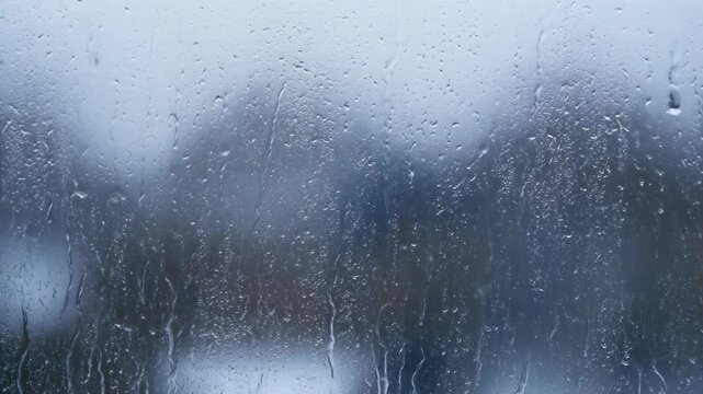 Freezing Rain Turning To Sleet On Window Ice Texture Forming For Harsh Winter Storm Weather Concepts