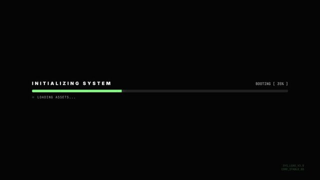 Initializing system loading progress animation.