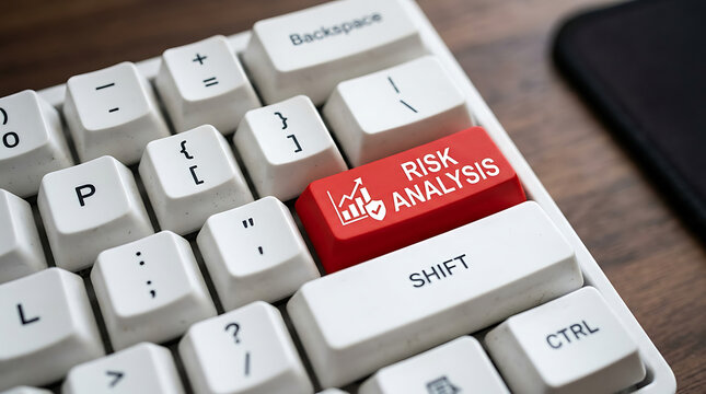 Risk Analysis Keyboard Button &ndash; Business Risk Assessment, Decision Making and Compliance Concept