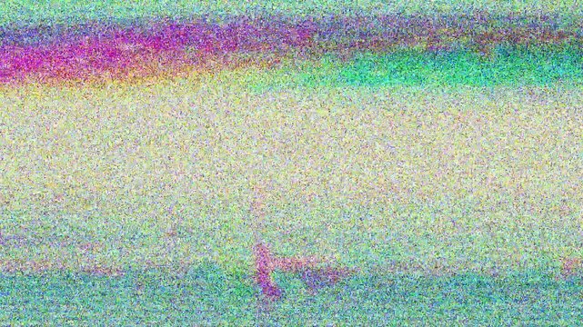 VHS Glitch with Colorful Horizontal Rainbow Bands. 4K 