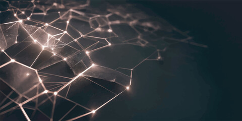Abstract Golden Connected Network Mesh Technology Background Vector © TANZUM AKTER