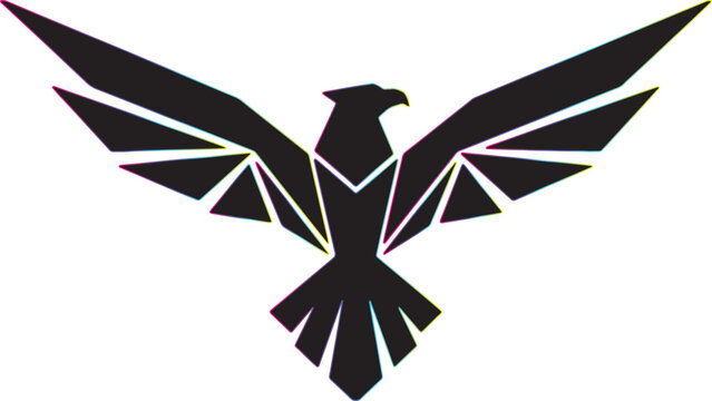 Geometric eagle silhouette minimalist logo design vector