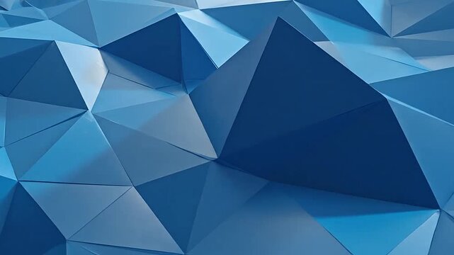 Abstract blue low poly geometric background with sharp triangular peaks