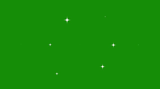 Comic Manga Sparkle Pop Animation, Twinkling Cartoon Stars, Glitter Shine Effects, Flat Smoke Bursts, Energy Explosion Motion Graphics, 4K Green Screen and Transparent Background