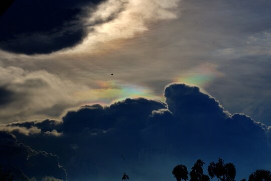 A colorful iridescent pileus cloud, taken after sunset in Thailand  