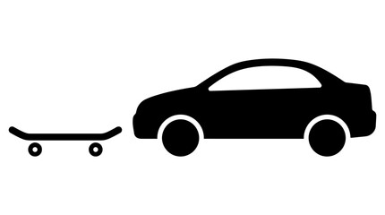 Transport icons, vehicle symbols, car and skateboard graphics, transportation signs isolated on White Background © sejon