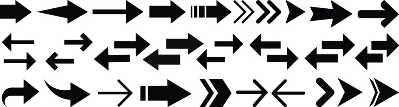 arow set icon vector for web design, arrow icons Illustration vector graphic.Arow icon image silhouette vector line art coloring page.Arrows Icon Set. Traffic Arrow Sign Collection Vector Design.