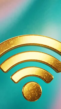 Stylized WiFi Symbol on a Smooth Gradient Background Representing Connectivity and Communication in the Digital Age