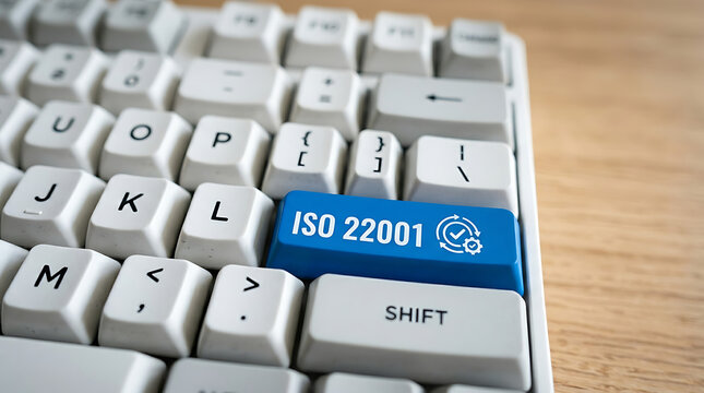 ISO 22001 Keyboard Button &ndash; Food Safety Management System, HACCP and Food Quality Compliance Concept