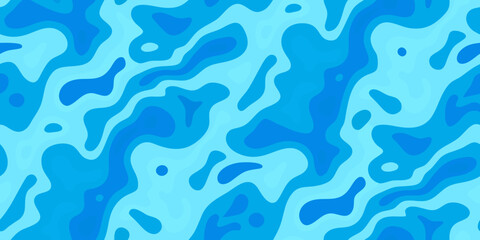 Blue organic fluid pattern abstract camouflage like vector design © Bipul