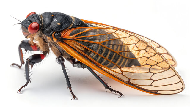 cicada isolated on pure white background