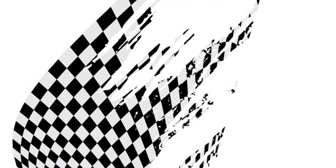 Naklejka premium Checkered flag wave on white background design for sport race championship vector illustration.