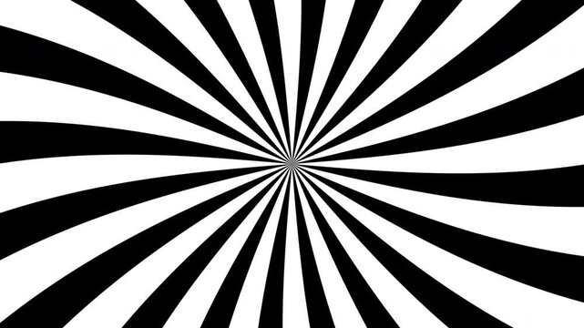 Stunning monochrome motion graphic with a hypnotic spiral pattern, perfect for background designs, posters, music album covers, and branding.