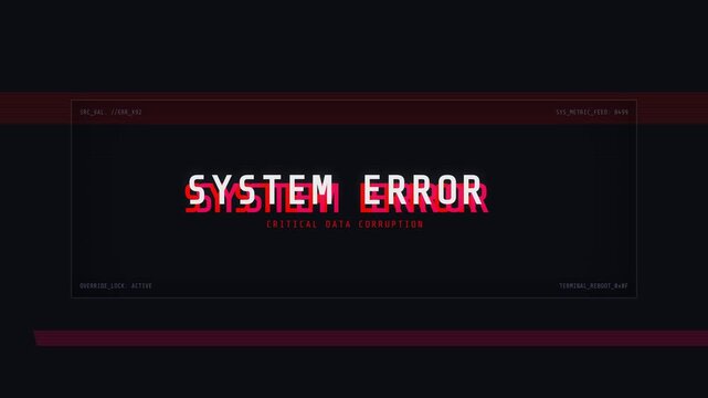System error message on screen display.