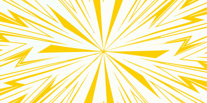 Yellow Lightning Burst Pattern On White Background