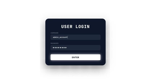User Login Screen Interface Design.