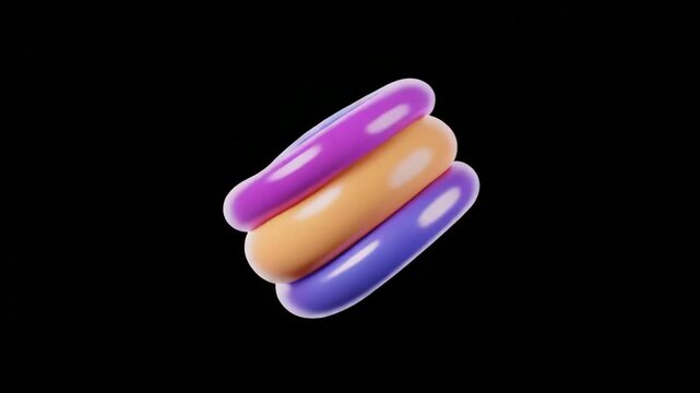 Colorful easter eggs and candy spins in cinematic motion against a black background