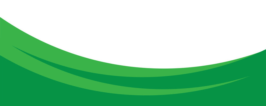 Green banner background. Green abstract header with rounded lines for web banner or poster.