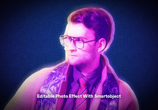 Cyberpunk Glitch Photo Effect Template