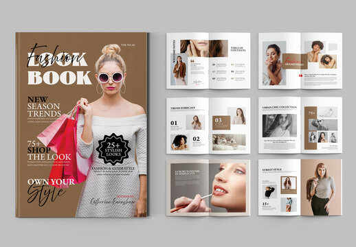 Editorial Fashion Look Book Template Layout