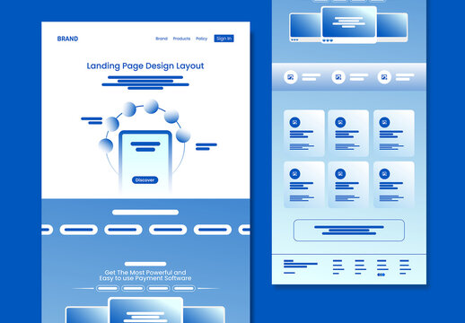 Modern SaaS Landing Page Wireframe Design Template