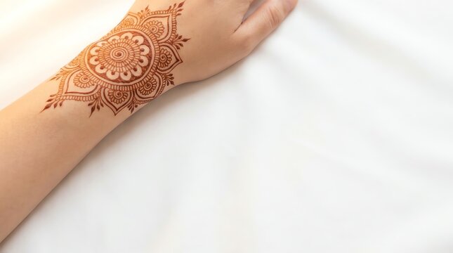 Intricate Intricate henna design on a delicate hand Commercial stock content with high detail versatile creative asset for branding marketing advertising digital publishing premium visual resource