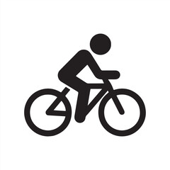 Fototapeta premium Silhouette cyclist icon simple pictogram riding bicycle vector illustration