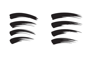 Fototapeta premium Abstract hand drawn black brush stroke set on a transparent background for digital design.