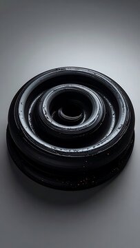 Black rubber O-ring seal isolated.