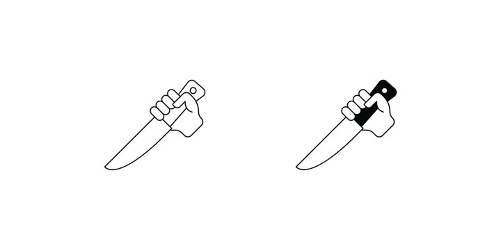 Murderer  set icon with white background vector stock illustration