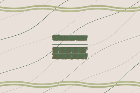 SIMPLE HEART TRUTH lettering artwork in earth morning dew tones with undulating contour bands pattern