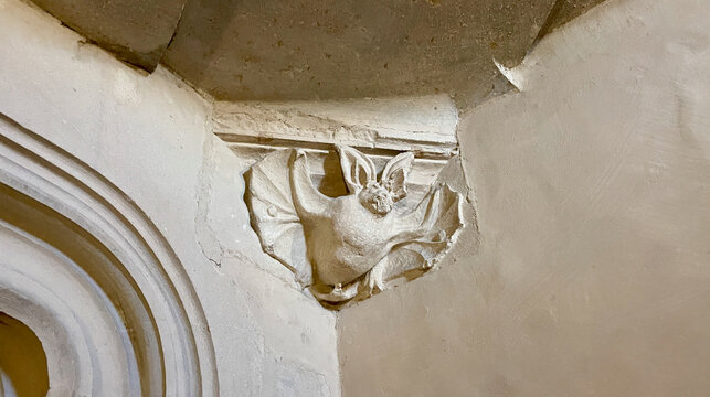 Bat Sculpture in Tower of Philip the Good (Tour Philippe le Bon), Dijon, France