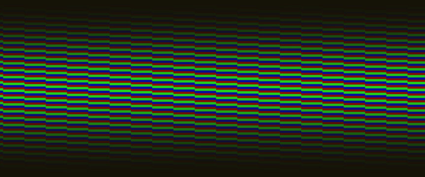 RGB screen pixel background. LED TV screen pattern. LCD display grid dots wallpaper. Red Green Blue diode pixels videowall concept. Projector or television monitor texture backdrop. Vector