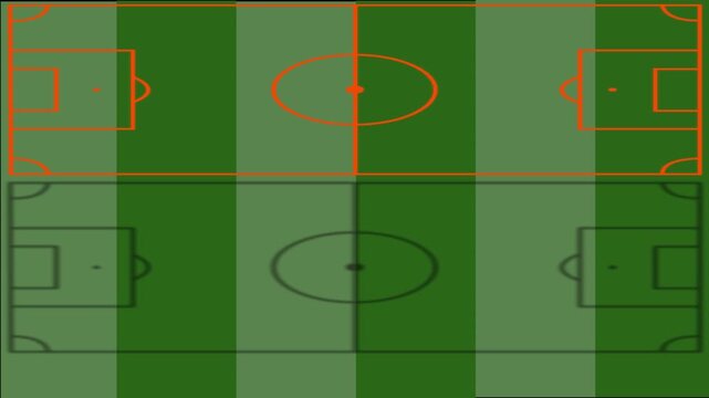 Animated soccer pitch Association Football grass field with drawn line markings [4K]