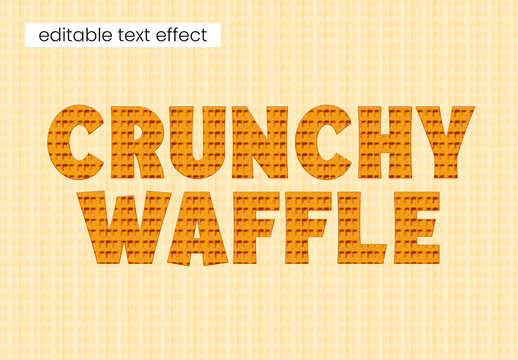 Crunchy Waffle Editable Text Effect Design Template