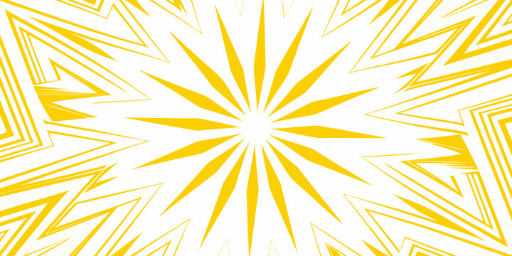 Yellow lightning burst pattern on a white background