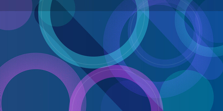 Abstract background featuring intersecting circles with vibrant blue and purple lines creating dynamic visual motion effect patterns.