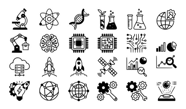 Science and technology vector icons design EPS 10
