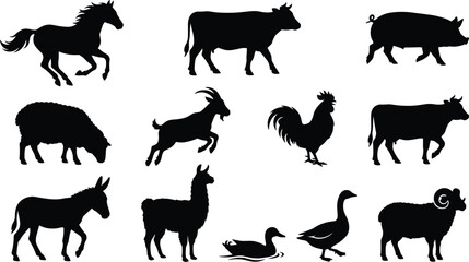 Farm Animals and Livestock Silhouette Collection © Nurjahan
